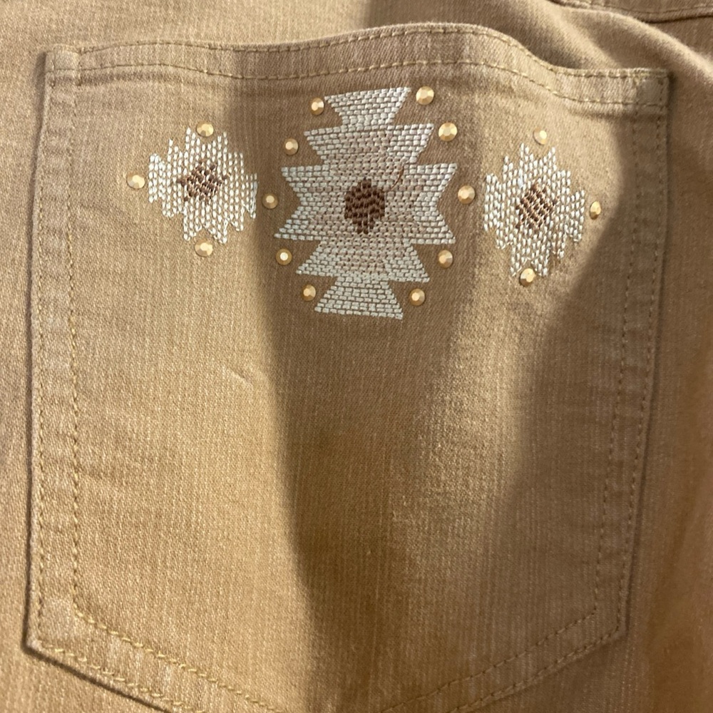 Ruby Rd. Women's Tan Straight Leg Jeans - Picture 4 of 5